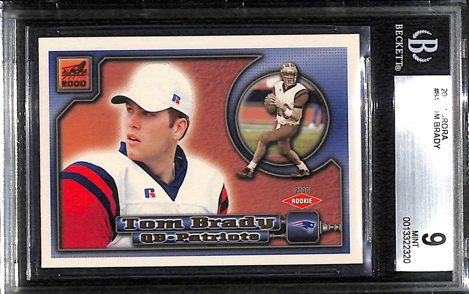 2000 Aurora Tom Brady #84 Rookie Card Graded BGS 9 Mint!