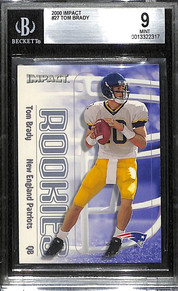 2000 Skybox Impact Tom Brady #27 Rookie Card Graded BGS 9 Mint!