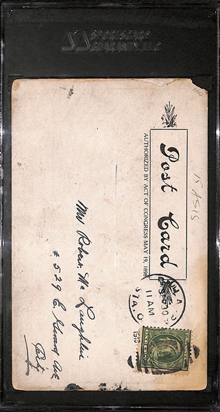 Rare 1898 Postcard of the Legendary Boxing Championship Fight in 1860 - Heenan (USA) Vs. Sayers (England) - SGC Authentic (Not Many Exist!)