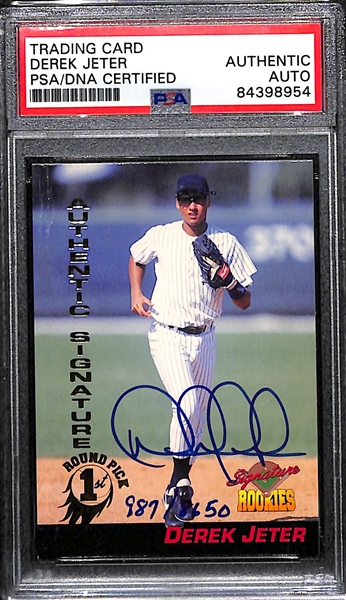 1994 Signature Rookies Derek Jeter Autograph Card #987/8650 Graded PSA Authentic