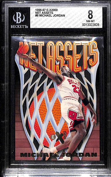 1996-97 Skybox EX-2000 Net Assets Michael Jordan #8 Insert Graded BGS 8