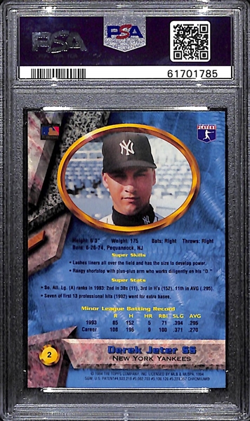 1994 Bowman's Best Derek Jeter #2 Blue Refractor Graded PSA 9 Mint