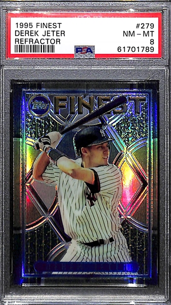 1995 Finest Derek Jeter #279 Refractor Graded PSA 8 NM-MT