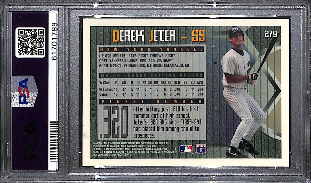 1995 Finest Derek Jeter #279 Refractor Graded PSA 8 NM-MT