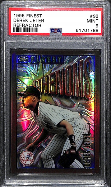 1996 Finest Derek Jeter #92 Refractor Graded PSA 9 Mint
