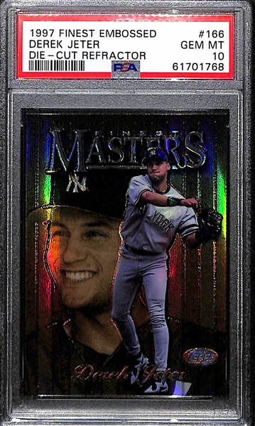 1997 Finest Embossed Derek Jeter Die-Cut Refractor Graded PSA 10 Gem Mint