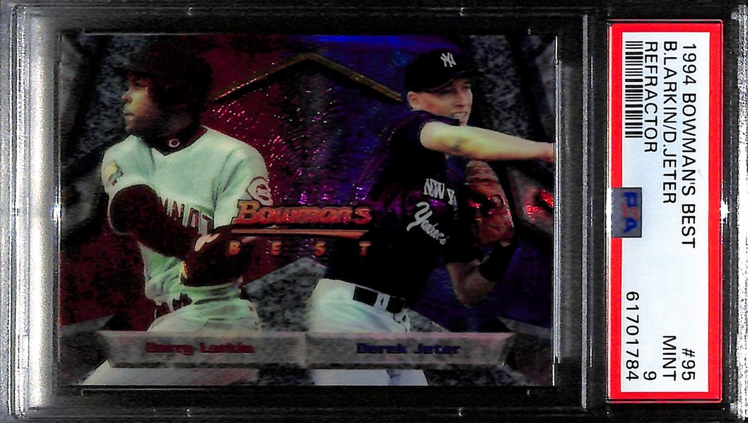 Lot of (4) PSA Graded Derek Jeter Refractor Cards w. 1997 Bowman's Best Preview Refractor PSA 9  