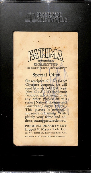 1913 Fatima Cigarettes T200 Cleveland Americans - Rare Shoeless Joe Jackson Card!  (Napoleon Lajoie and Ray Chapman also Pictured) Graded SGC 1