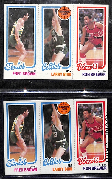Lot of (5) 1980-81 Topps Basketball Cards w/ Larry Bird and Magic Johnson