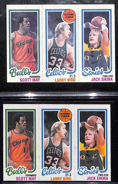 Lot of (5) 1980-81 Topps Basketball Cards w/ Larry Bird and Magic Johnson