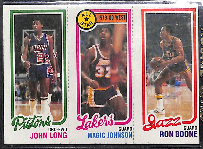 Lot of (5) 1980-81 Topps Basketball Cards w/ Larry Bird and Magic Johnson