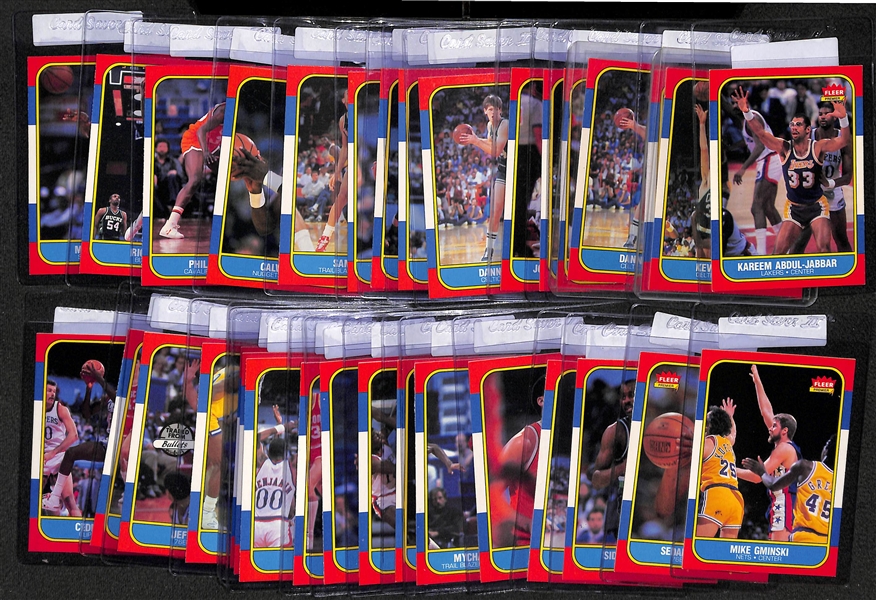Lot of (33) 1986-87 Fleer Basketball Cards w. Kareem Abdul-Jabbar