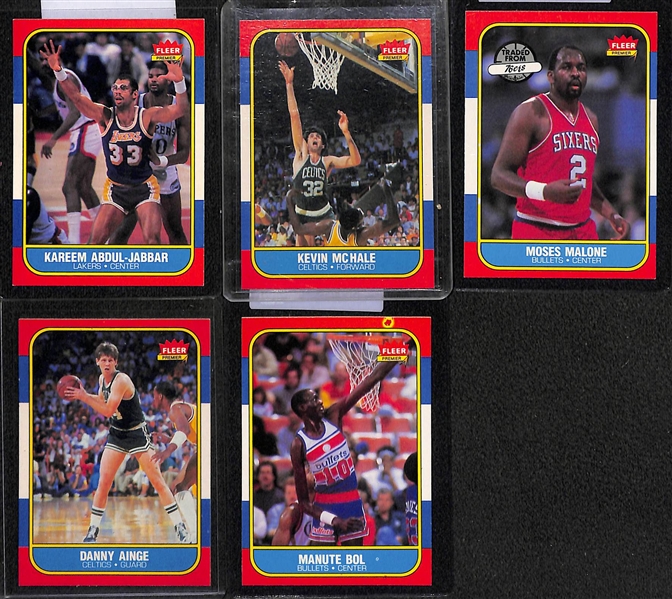 Lot of (33) 1986-87 Fleer Basketball Cards w. Kareem Abdul-Jabbar
