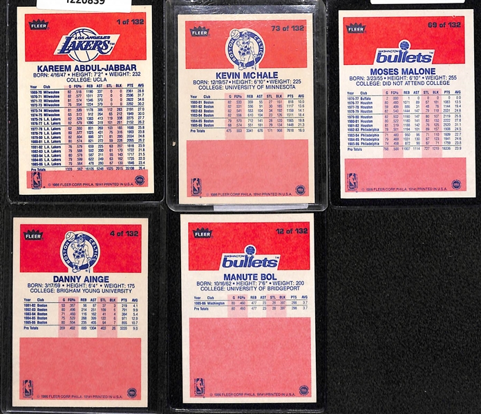 Lot of (33) 1986-87 Fleer Basketball Cards w. Kareem Abdul-Jabbar