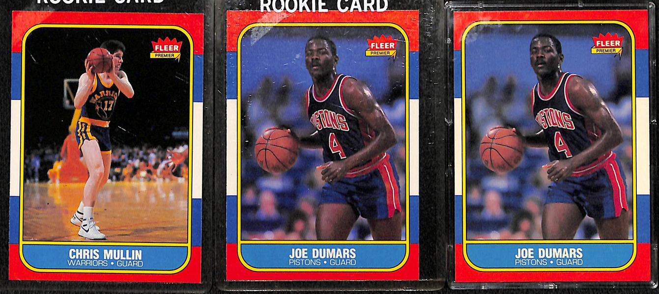 Lot of (9) 1986-87 Fleer Basketball w. Ewing, Erving, Thomas, Drexler, Wilkins, Mullin and Dumars