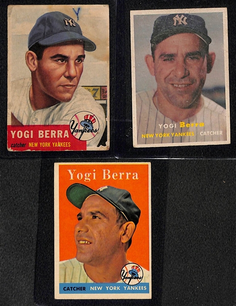 Lot of (12) 1953-1962 Topps & Bowman Yogi Berra Cards
