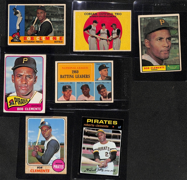 Lot of (7) 1959-1971 Topps Roberto Clemente Cards