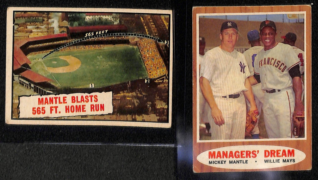  Lot of (10) Mickey Mantle & (4) Roger Maris Baseball Cards from 1958-1968 