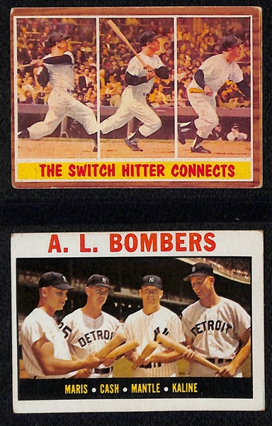  Lot of (10) Mickey Mantle & (4) Roger Maris Baseball Cards from 1958-1968 
