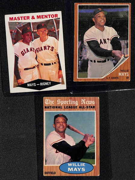 Lot of (15) Willie Mays Baseball Cards from 1958-1964