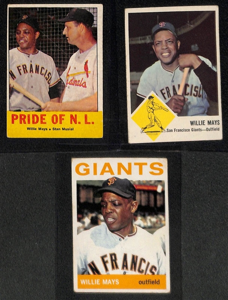 Lot of (15) Willie Mays Baseball Cards from 1958-1964