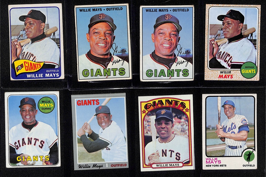 Lot of (8) 1965-1973 Topps Willie Mays Cards & (11) 1960-1969 Willie McCovey Cards