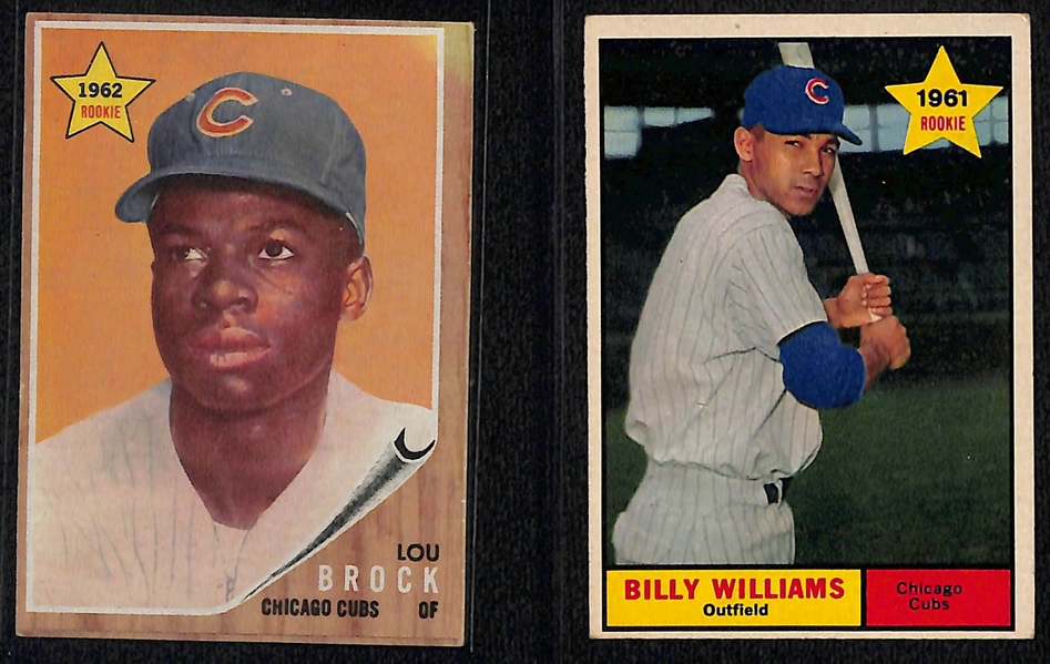 Lot of (19) 1957-1966 Topps Star & HOFer Rookie Cards w. 1962 Lou Brock