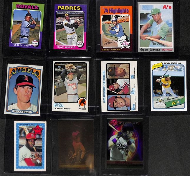 Lot of (11) 1970-1994 Star & Rookie Cards w. 1975 Topps Mini George Brett
