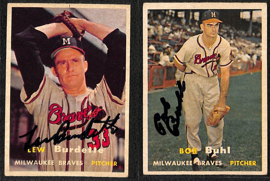  Lot of (75) Autographed Baseball Cards from 1953-1963 - Bowman/Topps/Post - w. 1957 Topps Robin Roberts - JSA Auction Letter