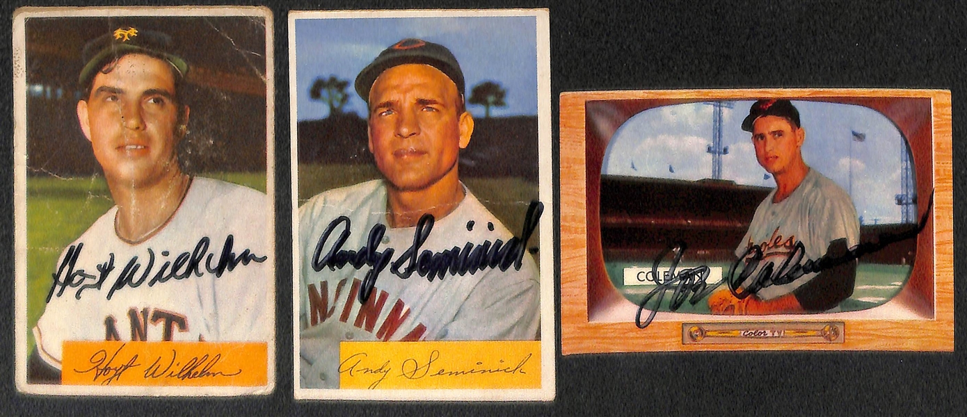  Lot of (75) Autographed Baseball Cards from 1953-1963 - Bowman/Topps/Post - w. 1957 Topps Robin Roberts - JSA Auction Letter