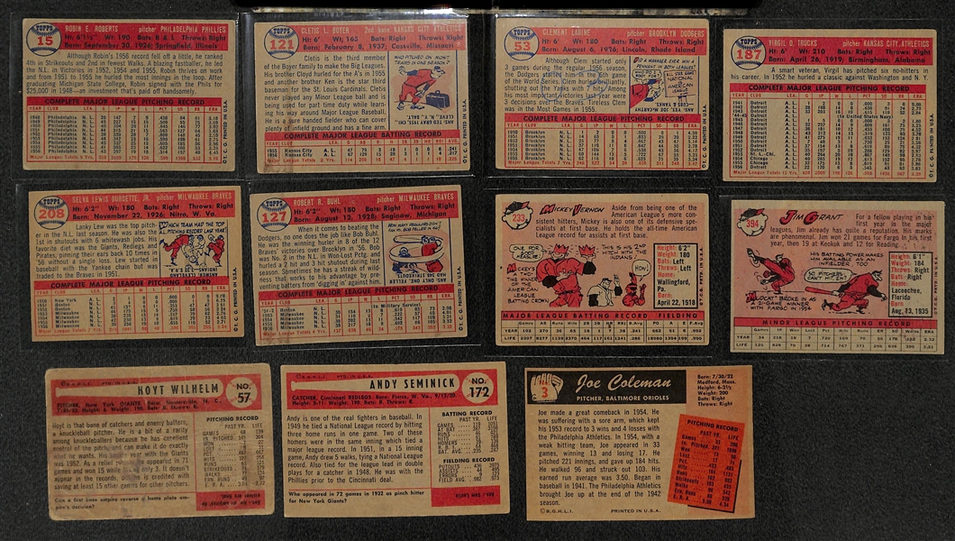  Lot of (75) Autographed Baseball Cards from 1953-1963 - Bowman/Topps/Post - w. 1957 Topps Robin Roberts - JSA Auction Letter