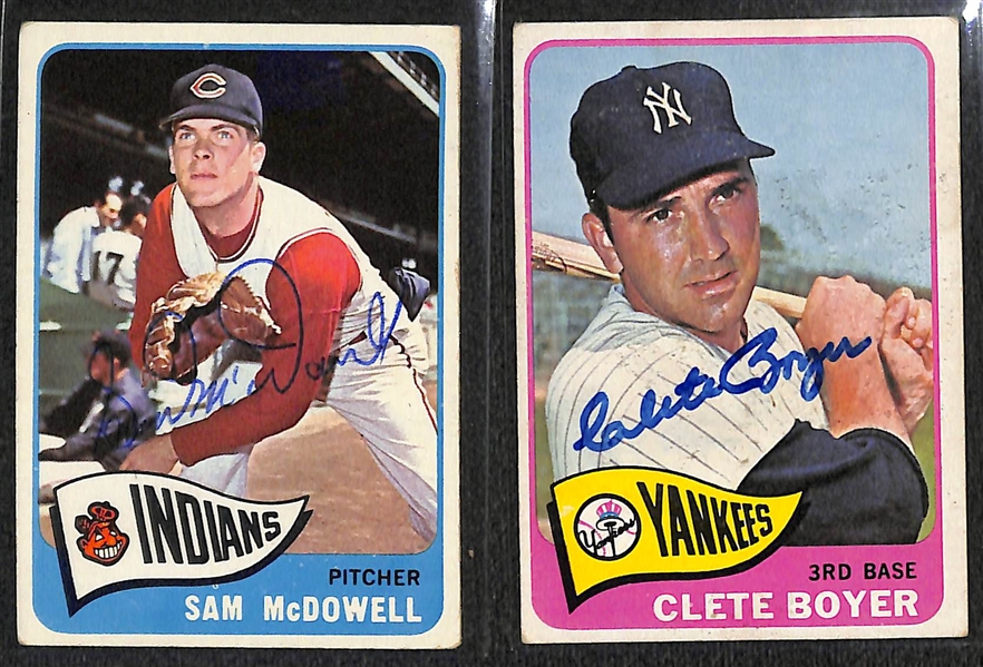 Lot of (110) Autographed Topps Baseball Cards from 1961-1970 w. 1965 Sam McDowell - JSA Auction Letter