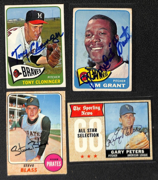Lot of (110) Autographed Topps Baseball Cards from 1961-1970 w. 1965 Sam McDowell - JSA Auction Letter