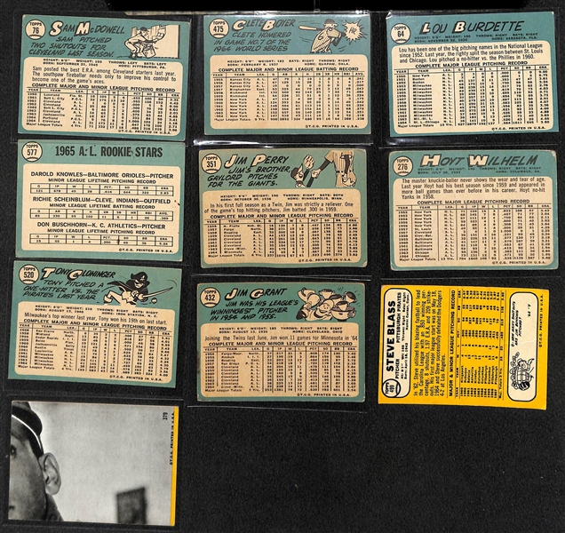 Lot of (110) Autographed Topps Baseball Cards from 1961-1970 w. 1965 Sam McDowell - JSA Auction Letter