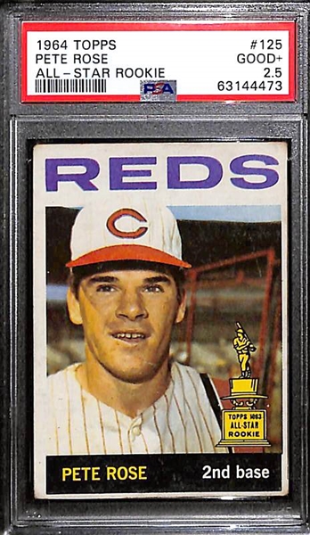 Pete Rose Graded  Lot - 1964 (#125) PSA 2.5 and 1968 (#230) PSA 5.5