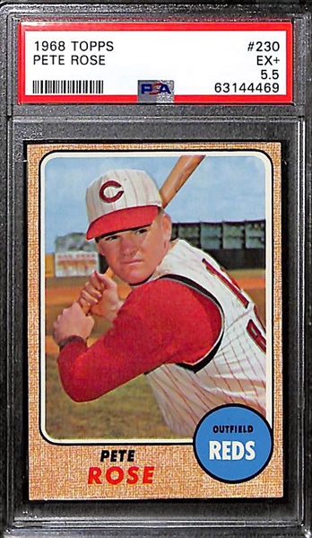 Pete Rose Graded  Lot - 1964 (#125) PSA 2.5 and 1968 (#230) PSA 5.5