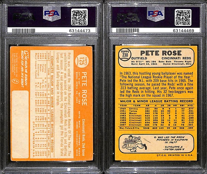 Pete Rose Graded  Lot - 1964 (#125) PSA 2.5 and 1968 (#230) PSA 5.5