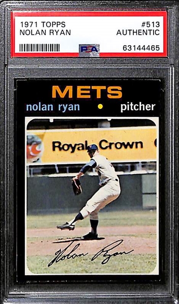 Nolan Ryan Graded Lot - 1969 Topps #533 PSA 3 & 1971 Topps #513 PSA Authentic