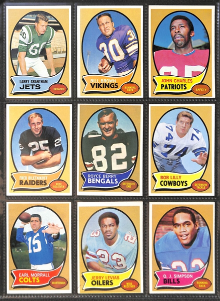 1970 Topps Football Complete Set of 263 Cards