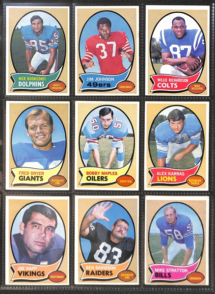 1970 Topps Football Complete Set of 263 Cards