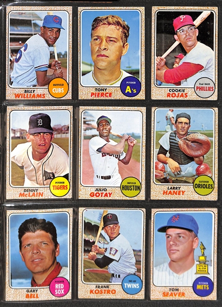  1968 Topps Baseball Complete Set of 598 Cards w. Nolan Ryan Rookie Card