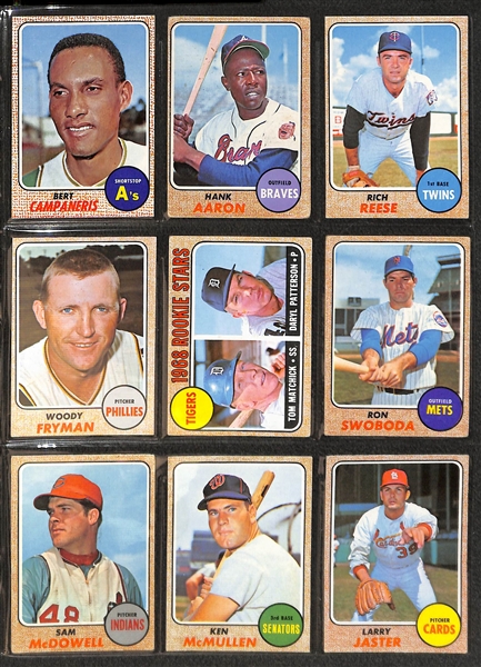  1968 Topps Baseball Complete Set of 598 Cards w. Nolan Ryan Rookie Card