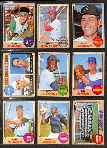  1968 Topps Baseball Complete Set of 598 Cards w. Nolan Ryan Rookie Card