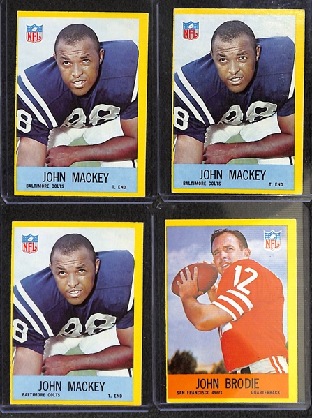 Lot of (300) 1967 Philadelphia Football Cards w. Gale Sayers (2nd Year)