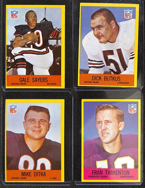 Lot of (300) 1967 Philadelphia Football Cards w. Gale Sayers (2nd Year)