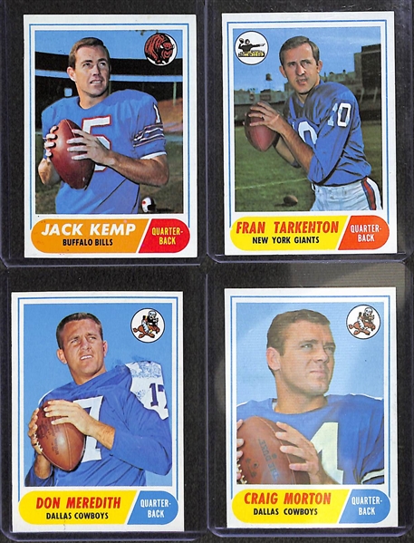  Lot of (17) 1968 Topps Football Star Quarterbacks w. (2) Bob Griese Rookie Cards