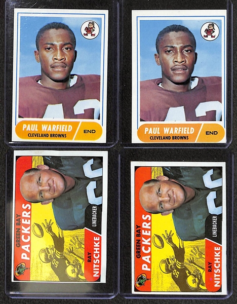  Lot of (250) 1968 Topps Football w. (2) Gale Sayers Cards