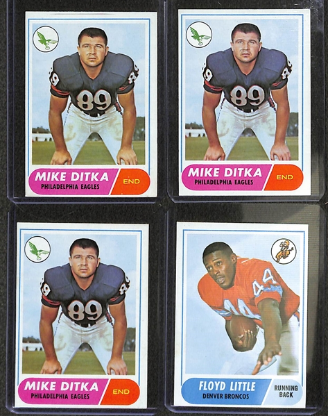  Lot of (250) 1968 Topps Football w. (2) Gale Sayers Cards