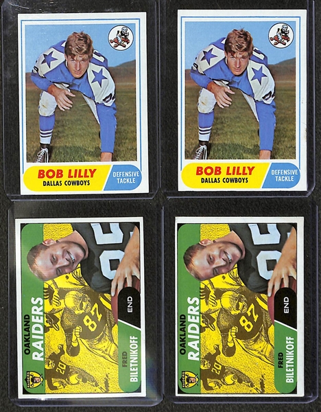  Lot of (250) 1968 Topps Football w. (2) Gale Sayers Cards