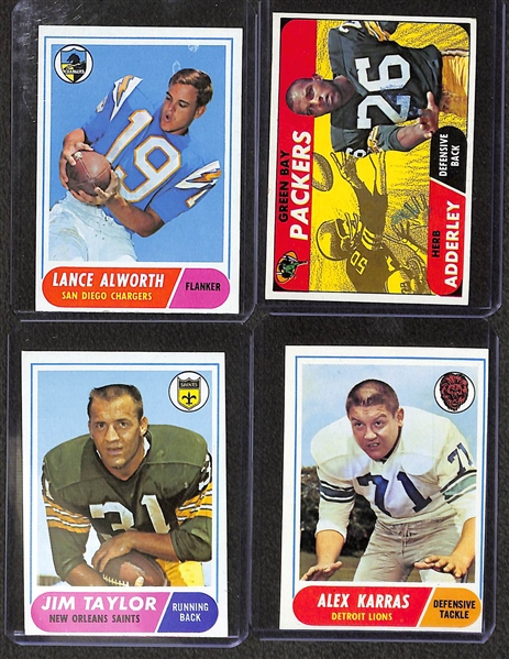  Lot of (250) 1968 Topps Football w. (2) Gale Sayers Cards